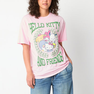 Juniors Womens Crew Neck Short Sleeve Hello Kitty Graphic T-Shirt