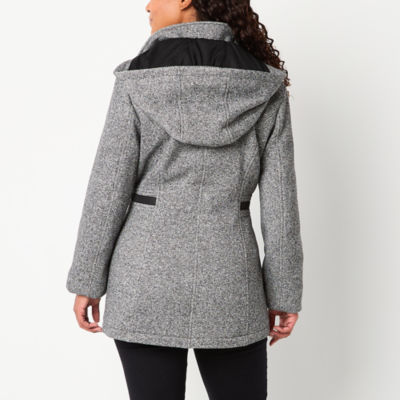 Liz Claiborne Womens Petite Hooded Midweight Jacket