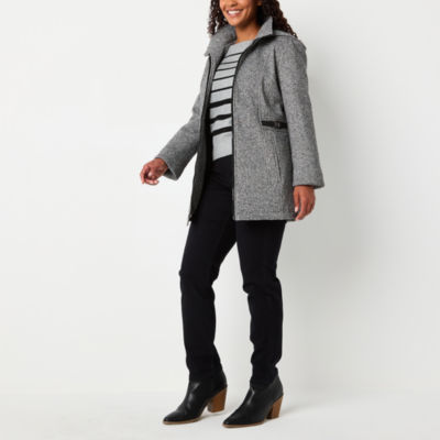 Liz Claiborne Womens Petite Hooded Midweight Jacket