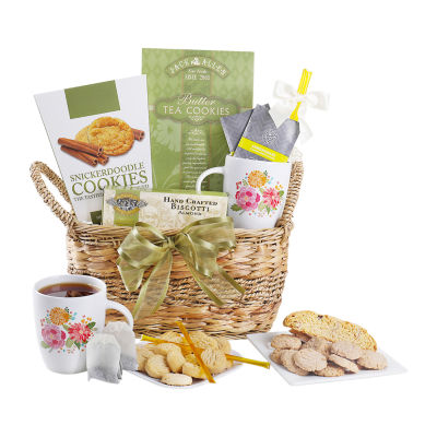 Alder Creek Tea Time Wicker Basket Food Set