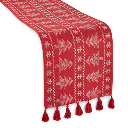 North Pole Trading Co. Nordic Christmas Table Runners, One Size, Red