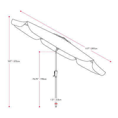 10FT Round Tilting Patio Umbrella and Base