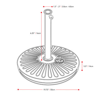 10FT Round Tilting Patio Umbrella and Base