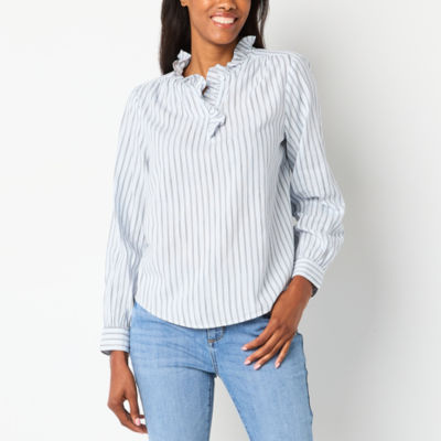 St. John's Bay Womens Long Sleeve Blouse