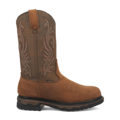 Laredo Mens Hammer Waterproof Flat Heel Work Boots, Color: Tan