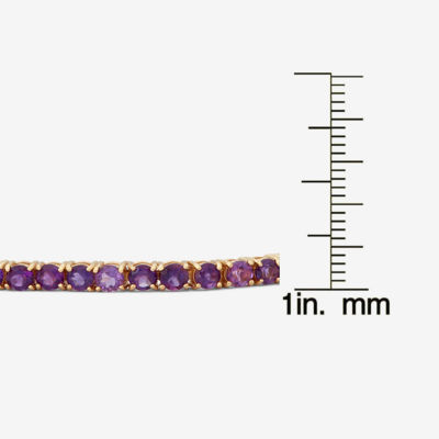 Genuine Purple Amethyst 14K Gold Over Silver Bolo Bracelet