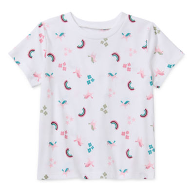 Okie Dokie Toddler & Little Girls Round Neck Short Sleeve Graphic T-Shirt