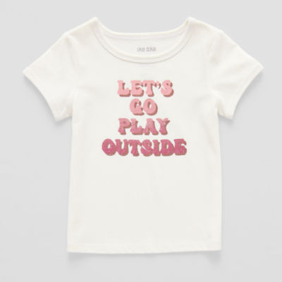 Okie Dokie Toddler & Little Girls U Neck Short Sleeve Regular Fit Graphic T-Shirt