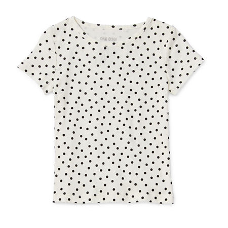 Okie Dokie Toddler & Little Girls Crew Neck Short Sleeve T-Shirt, 12 Months, White