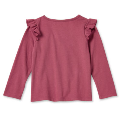 Okie Dokie Toddler & Little Girls Round Neck Long Sleeve T-Shirt