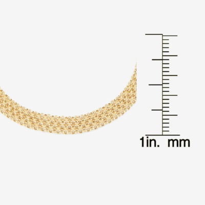 10K Gold 8 Inch Hollow Link Chain Bracelet