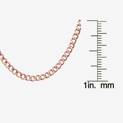 10K Rose Gold Inch Hollow Curb Chain Necklace