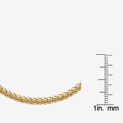 14K Gold Hollow Wheat Chain Bracelet