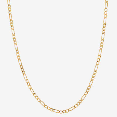 14K Gold 13 Inch Semisolid Figaro Chain Necklace