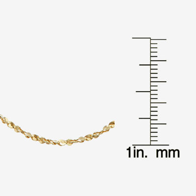 14K Gold Over Silver 15 Inch Solid Link Chain Necklace