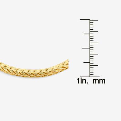 14K Gold Over Silver 7.5 Inch Solid Wheat Chain Bracelet