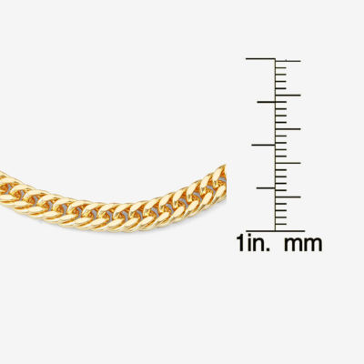 14K Gold Over Silver 8 1/2 Inch Solid Curb Link Bracelet