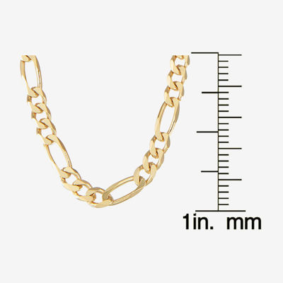 14K Gold Over Silver Solid Figaro Chain Necklace