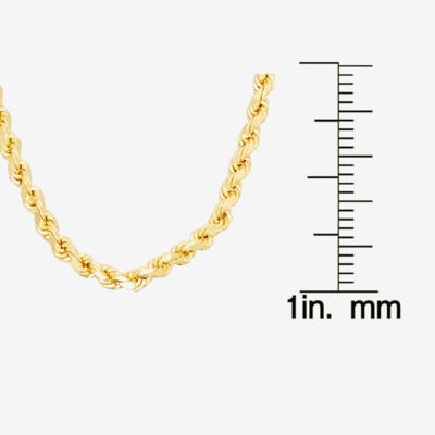 14K Gold Over Silver  Solid Rope Chain Necklace