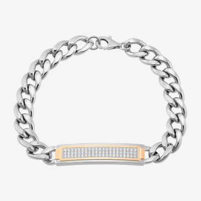 14K Gold Over Silver 8 1/2 Inch Hollow Curb Id Bracelet