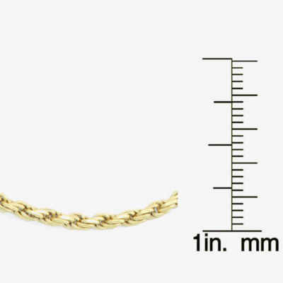 Made In Italy 14K Gold Over Silver 7.25 Inch Solid Rope Chain Bracelet