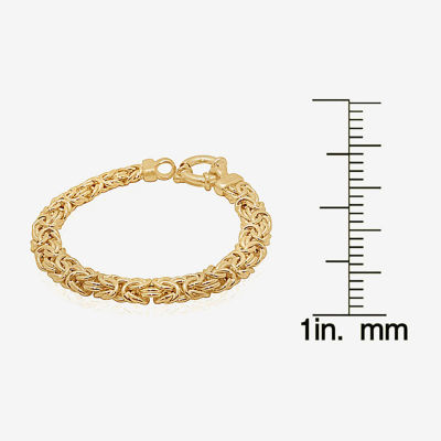Made Italy 14K Gold Over Silver 7.5 Inch Semisolid Byzantine Chain Bracelet