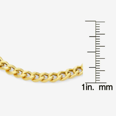 Made In Italy 14K Gold Over Silver Hollow Curb Ankle Bracelet