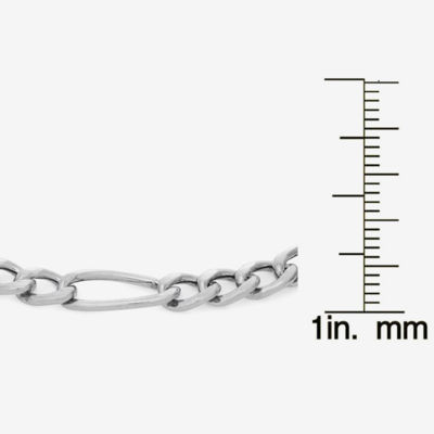 Made In Italy Sterling Silver Inch Hollow Figaro Chain Bracelet