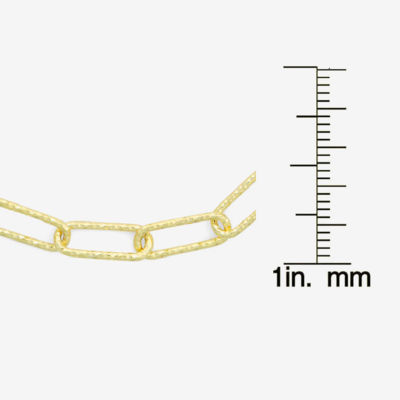 Made In Italy 14K Gold Over Silver Solid Paperclip Ankle Bracelet