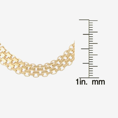 Made Italy 14K Gold Over Silver 18 Inch Solid Link Chain Necklace