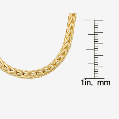 14K Gold Over Silver 20 Inch Solid Wheat Chain Necklace
