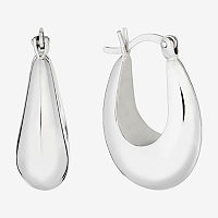 Sterling Silver 22.8mm Hoop Earrings, One Size