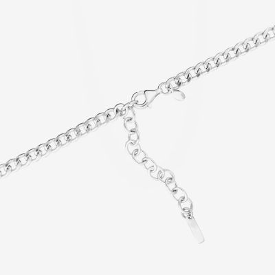 Womens Sterling Silver 18 Inch Curb Chain Necklace