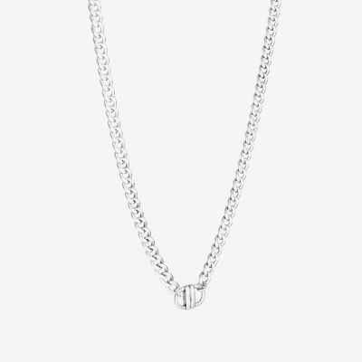 Womens Sterling Silver 18 Inch Curb Chain Necklace