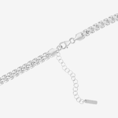 Athra Sterling Silver 18 Inch Hollow Panther Chain Necklace