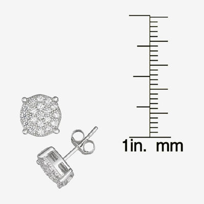 1 1/10 CT. T.W.  White Cubic Zirconia Sterling Silver 8.9mm Stud Earrings