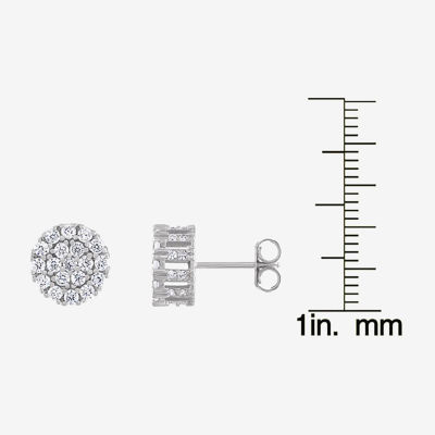 3 CT. Cubic Zirconia Sterling Silver 10.5mm Stud Earrings