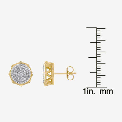 1/2 CT. T.W. White Cubic Zirconia 14K Two Tone Gold Over Silver 12mm Stud Earrings