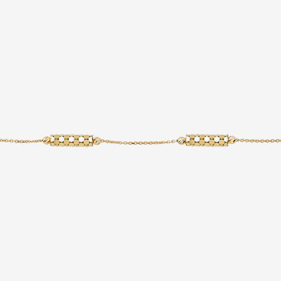 14K Gold 8 Inch Hollow Link Chain Bracelet