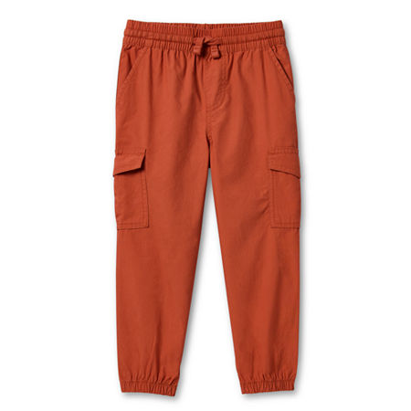 Image of Okie Dokie Boys Drawstring Waist Straight Cargo Pant, 18 Months, Red
