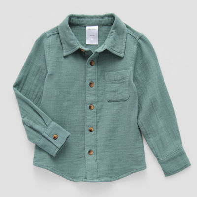 Okie Dokie Toddler & Little Boys Long Sleeve Button-Down Shirt