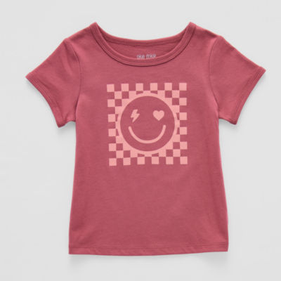 Okie Dokie Toddler & Little Girls U Neck Short Sleeve Graphic T-Shirt