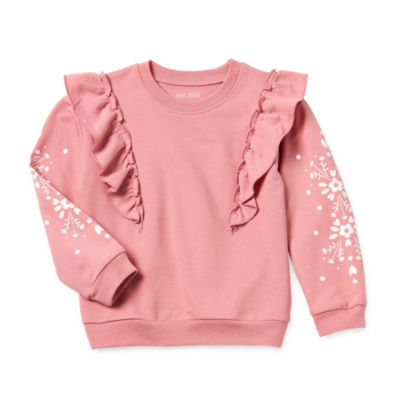 Okie Dokie Toddler & Little Girls Crew Neck Long Sleeve Sweatshirt