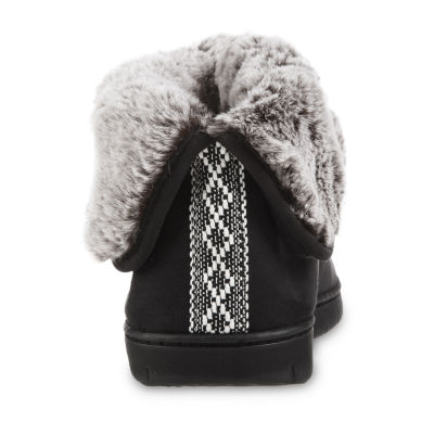 Isotoner Fur Bootie Slippers Womens Isotoner Recycled Microsuede