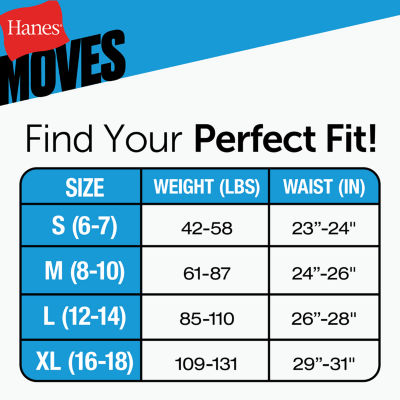 Hanes Moves Stretch Little & Big Kid Boys 5 Pack Boxer Briefs