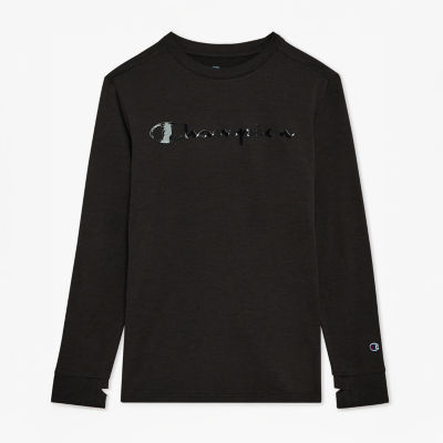 Champion Big Kid Boys Crew Neck Long Sleeve Regular Fit Graphic T-Shirt