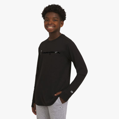 Champion Big Kid Boys Crew Neck Long Sleeve Regular Fit Graphic T-Shirt