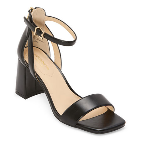Liz Claiborne Harnie Womens Round Open Toe Block Heel Pumps, 7 Medium, Black