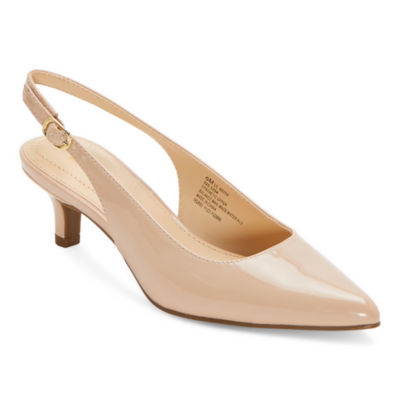 Liz Claiborne Womens Keith Pointed Closed Toe Kitten Heel Pumps