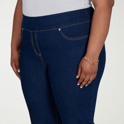 Hearts Of Palm Womens Plus Mid Rise Capri Jean